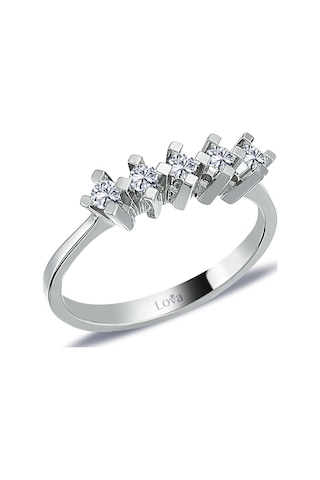 Lova G Renk 0,25 Karat Pırlanta Beştaş Yüzük - IDL Sertifikalı