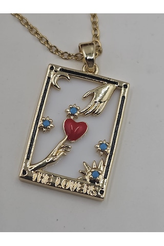 The Lovers Taror Kartı Çelik Kolye Altın