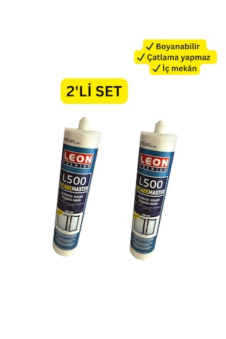 Leon Silikonize Mastik 280 Ml Boyanabilir İç Mekan 2 Adet Set Beyaz