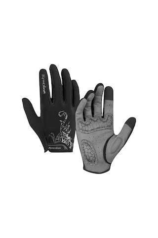 Ranyeek Bisiklet Eldiveni: Dokunmatik Uyumlu, Ter Emici, Nefes Alabilir, Unisex Tasarım Siyah, M Siyah