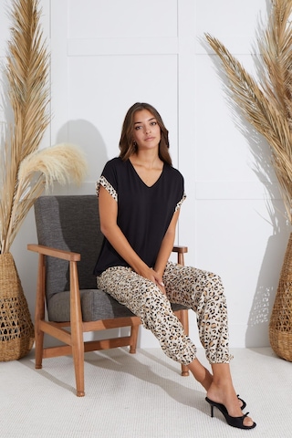Sevim Kadın Kısa Kol Siyah Pijama Takım C8t1n6o51 001