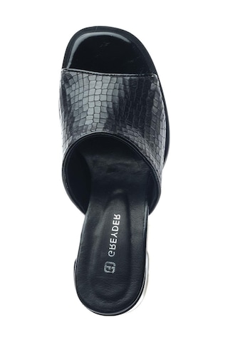 Greyder 34711 Siyah Hakiki Deri Topuklu Kadın Terlik-955 Siyah