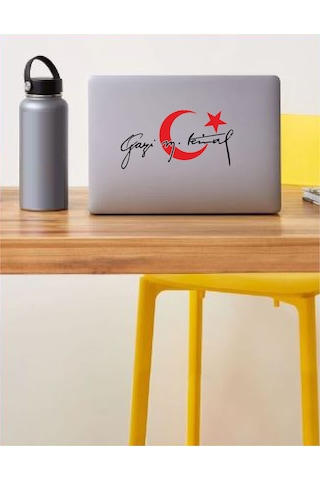 Türk Bayrağı Atatürk Mustafa Kemal Gazi Mustafa Kemal Atatürk İmza Araba Oto Motosiklet Karavan Sticker 00006 20x10 Cm