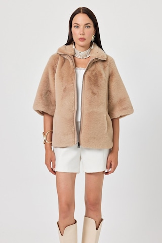 Cecilia Camel Kadın Tüylü Mont 001
