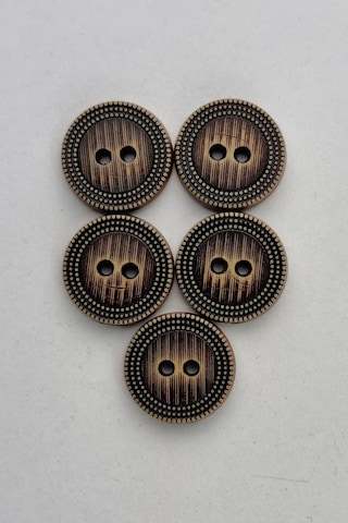 Orta Boy Ahşap Görünümlü Eskitme Kaban Çeket Hırka Yelek Düğmesi 5 Adet