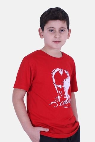 Fyk Kids 2'li Atatürk-imza Farklı Desenli Erkek-kız Çocuk T-shirt Beyaz Kırmızı - Beyaz