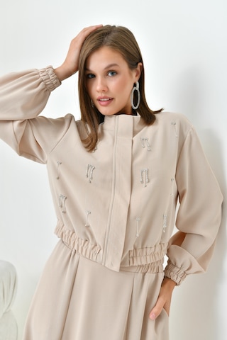 Ftz Women Kadın Simli Crep Etekli Takım Beige 30839-beige Bej
