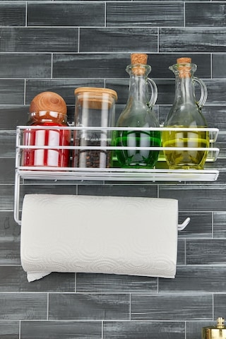 Yapışkanlı Raflı Kağıt Rulo Havluluk Peçetelik Havlu Kağıltlık Banyo Mutfak Düzenleyici Raf-b Beyaz Diğer