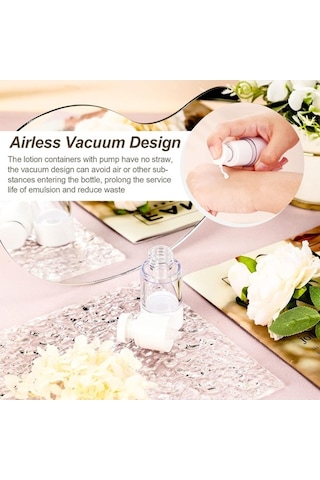 Novahub Kozmetik Seyahat Şişesi 15ml Havasız Pompalı Şişe 12 Adet Şeffaf, Kapaklı Şeffaf