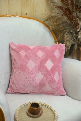 Cross Welsoft Jakarlı Dekoratif Kırlent Kılıfı 43x43 - Ztcross Pembe