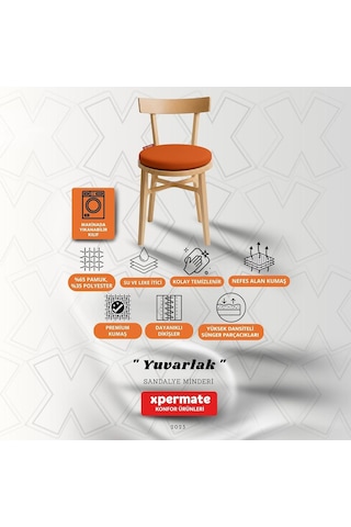 Xpermate Yuvarlak Sandalye Minderi Bağcıklı Yıkanabilir Sünger Minder Su Yağ İtici Mutfak Balkon Bahçe Tabure Mi Diğer