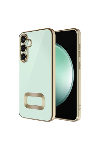Galaxy Uyumlu A55 Kılıf Kamera Korumalı Logo Gösteren Zore Omega Kapak Gold