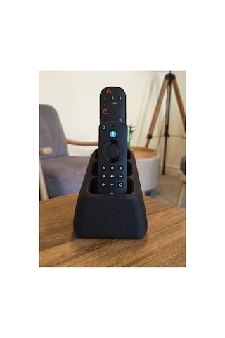Dokulu Siyah 3 Bölmeli Masaüstü Kumandalık Tv Kumanda Düzenleyici Stand Organizer