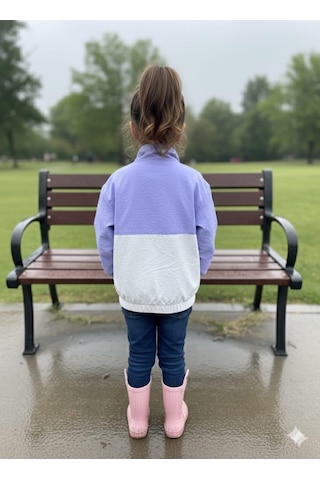 Benitto Kids Kız Çocuk Mevsimlik Yağmurluk Ceket 51359 Mor