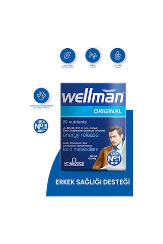 Vitabiotics Wellman Erkek için 30 Tablet