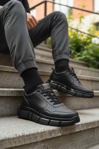 Siyah Bağcıklı Hafif Esnek Erkek Sneaker Bst-2016 M Siyah-siyah