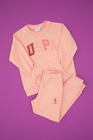 U.s. Polo Assn. Kız Çocuk Somon Pijama Takım 50318962-vr047 Somon