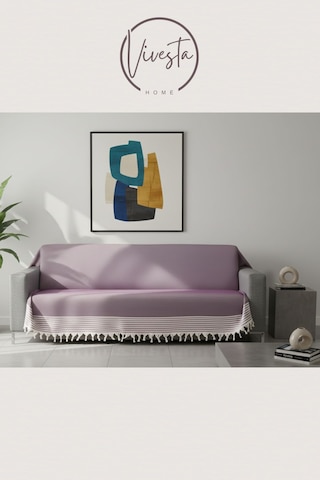 Pamuklu Koltuk Örtüsü 180 210 Cm Leke Tutmaz, Dayanıklı, Modern Tasarım Mürdüm