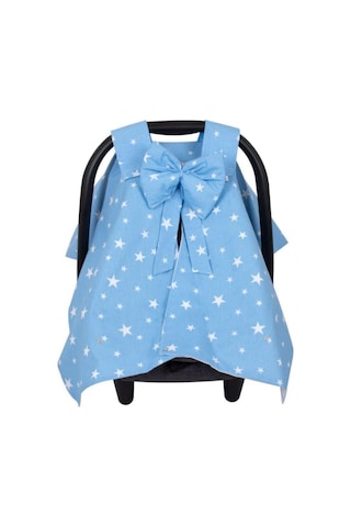 Sevi Bebe Fiyonklu Anakucağı Örtüsü Mavi Yıldızlı Desen