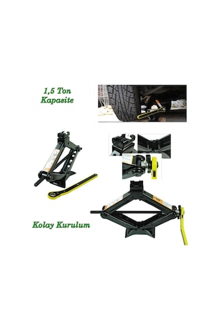Oto Kriko Araç Kriko Cırcırlı Kriko 1.5 Ton Makas Tip Cırcırlı