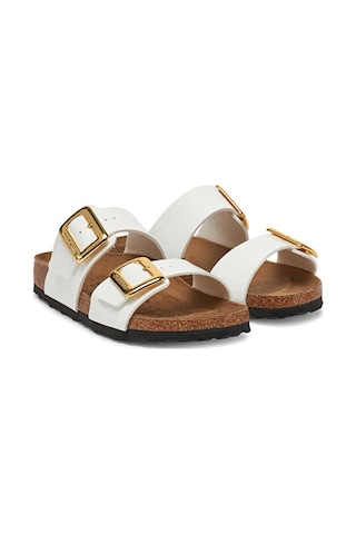 Birkenstock Sydney Cushion Buckle Bf Patent Kadın Terliği 1029438-20344 Beyaz Beyaz