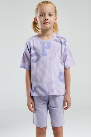 U.s. Polo Assn. Kız Çocuk Mor Bermuda Takım Us2085 Mor