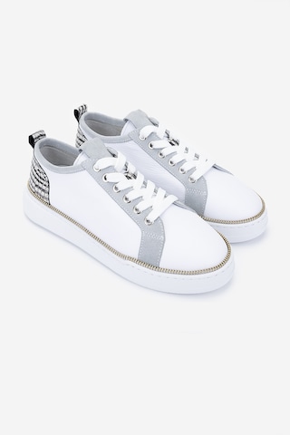 Valmenti Kadın Hakiki Deri Sneakers & Spor Ayakkabı 1115 1950 Bn Ayk Y25 Byz Fltr/tas Suet/grı Kroko Beyaz