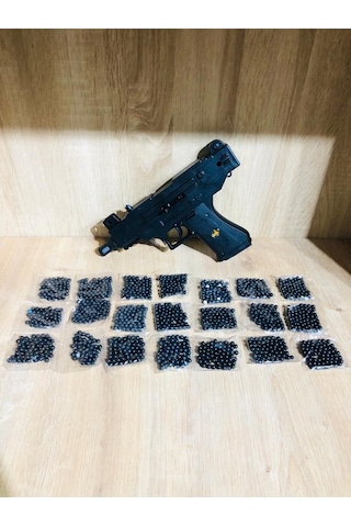 Boncuklu Uzi Bocuklu Tabanca + 21 Paket Mermi 0