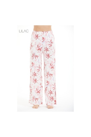 Lılac Kadın Çiçek Desenli %100 Viskon Pijama Altı Pantolon Beyaz - Nar Çiçeği Beyaz - Nar Çiçeği