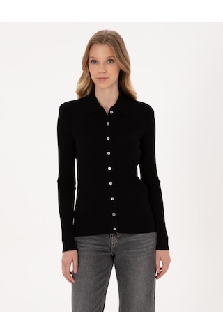 Pierre Cardin Kadın Siyah Hırka Triko 50316338-vr046 Siyah