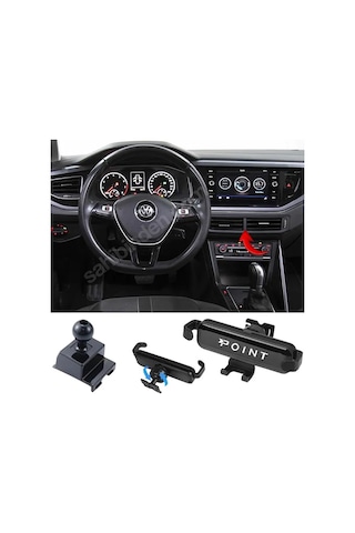 Vw Polo Araca Özel Cep Telefon Tutacağı Robotik Oynar Başlıklı 2018 - 2024 Arası Profesyonel Ürün Siyah