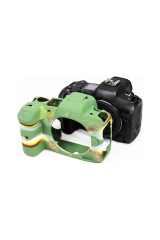 Butu Canon Eos R5 İçin Yumuşak Silikon Kılıf Kamera Koruyucu Cilt Çantası Gövde Kapağı - Kamuflaj