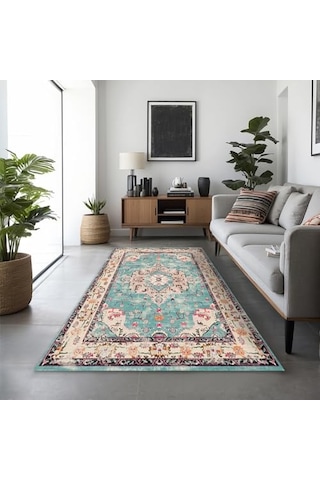 Pier Kadife Kaymaz Pamuk Tabanlı Yıkanabilir Antibakteriyel Salon Halısı 200x300 Diğer