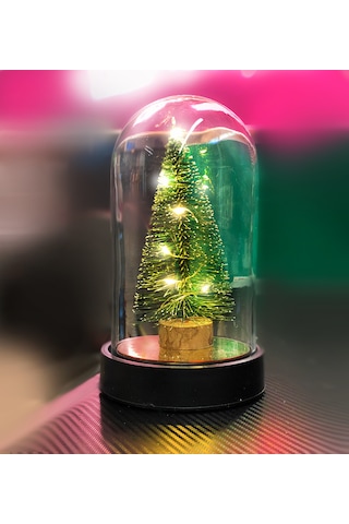 Kar Küresi Işıklı Yılbaşı Çam Ağcı Hediye Paketli