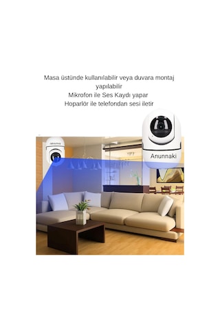 Wifi Bebek Kamerası Sesli, Gece Görüşlü, 360 Döner