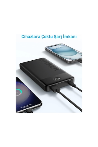 Anker 326 20000 mAh Taşınabilir Hızlı Şarj Powerbank Siyah