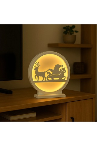 Evode Design Yılbaşı Figürlü Led Dekoratif Obje Beyaz