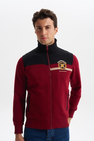 Arma Erkek Slim Fit Örme Basic 3 İplik Şardonlu Dik Yaka Tam Fermuar Mont %70 Pamuk %30 Polyester K4myo9378 Bordo