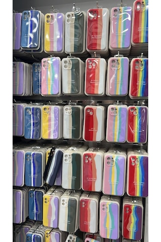 İphone 12 Uyumlu Kılıf Gökkuşağı Rainbow Lansman Silikon-leke Tutmayan Yüzey-tam Koruma Sağlar Sarı