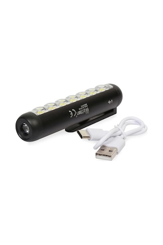 Type-c Girişli Mıknatıslı Şarjlı Cep Feneri Wt-333 Açık Gri