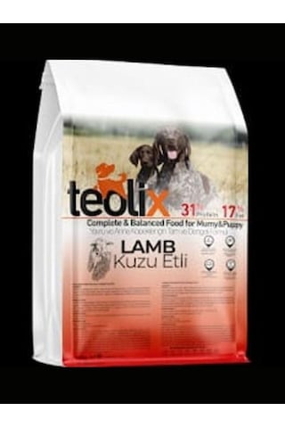 Teolix Kuzu Etli Anne Ve Yavru Köpek Maması %31 Protein %17 Yağ Dengeli & Tam Beslenme 15 Kg