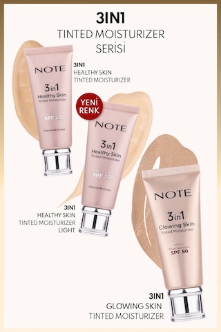 Note Cosmetique 3 in 1 Healthy Skin Light Tinted Moisturizer SPF 50 Renk Ton Eşitleyici Aydınlatıcı Krem 00 Açık Ton