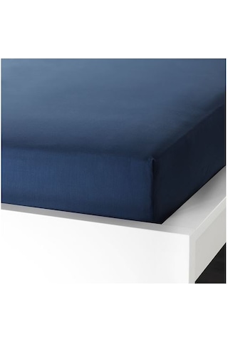 Tek Kişilik Lastikli Çarşaf, Koyu Mavi Renk Ölçü 90x200 cm Pamuklu