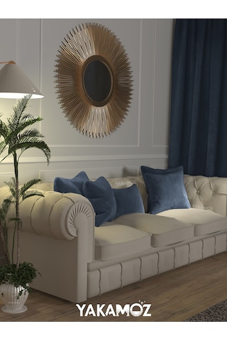 Br Yakamoz Güvercin Mavisi Kırlent , Yastık Kılıfı Kadife Görünümlü Velvet Touch Serisi Güvercin Mavisi