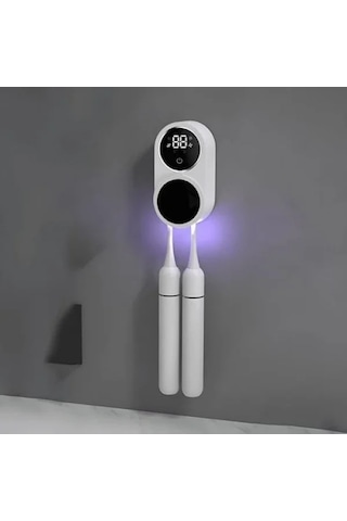 Şarj Edilebilir Diş Fırçası Tutacağı Ve Uv Sterilizatör, 1800mah Açık Ahşap