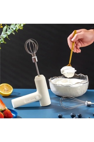 Ulzyvf Kek Krem Karıştırma Taşınabilir Elektrikli Yiyecek Beyaz, Küçük Mutfak Aidesi Beyaz
