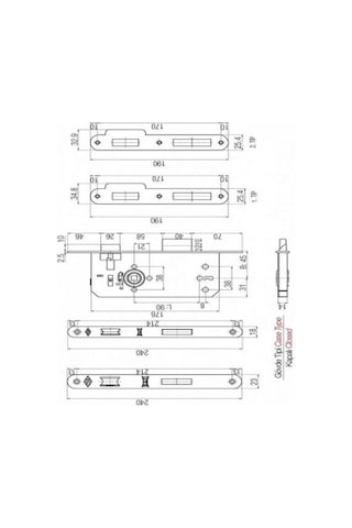 Kale 141 R 45 Mm İç Kapı Gömme Kilit 18 Mm Ayna