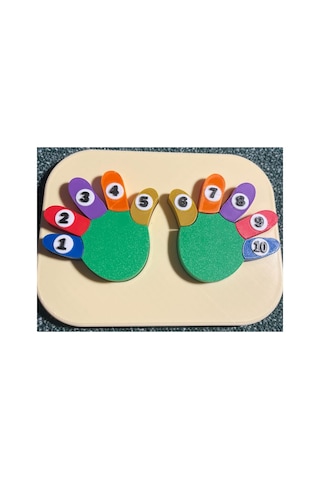Çocuk Puzzel Rakamlı Renkli Parmaklar Eğitici Bioplastik Puzzle 1 Adet
