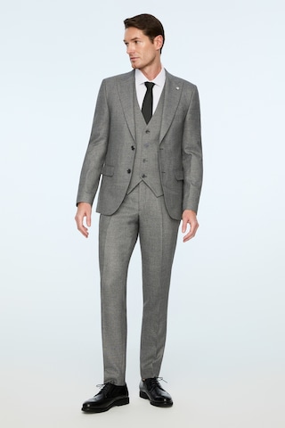 Morven Erkek Siyah Poliviskon Trend Desenli Slim Fit Sivri Yaka Yelekli Takım Elbise 26mc001084001 Siyah