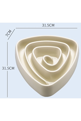 Cbtx Plastik Üçgen Dayanıklı Pet Yavaş Kase Boğulma Önleyici Köpek Maması Kasesi Büyük